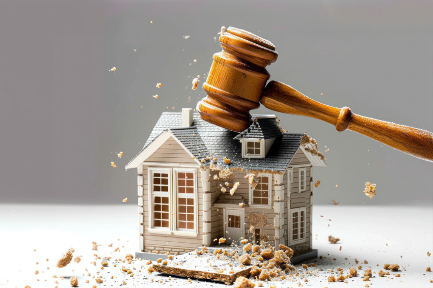 Gavel smashes down on house in lively auction scene