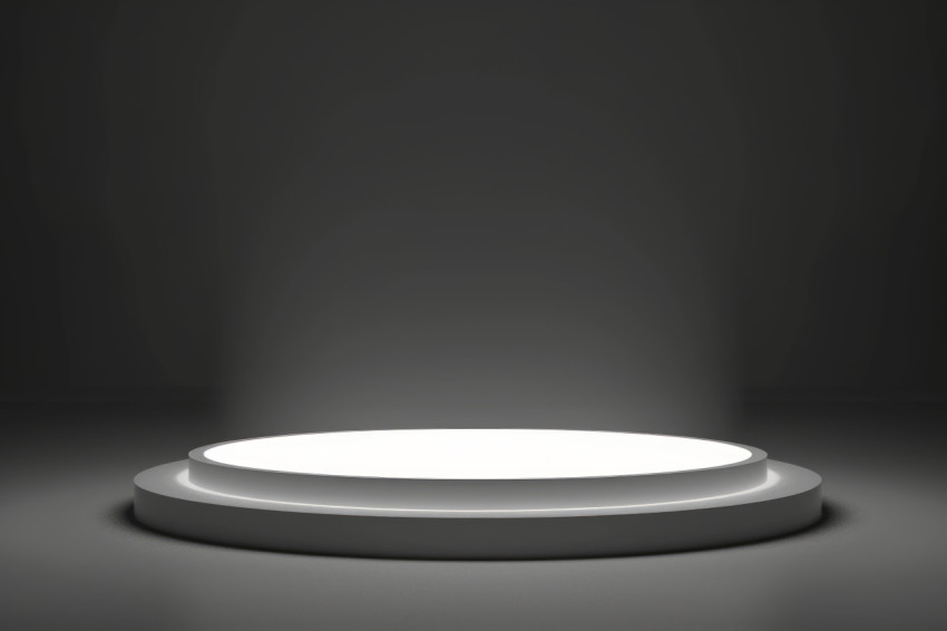 Animated white oval light stand radiating a soft glow