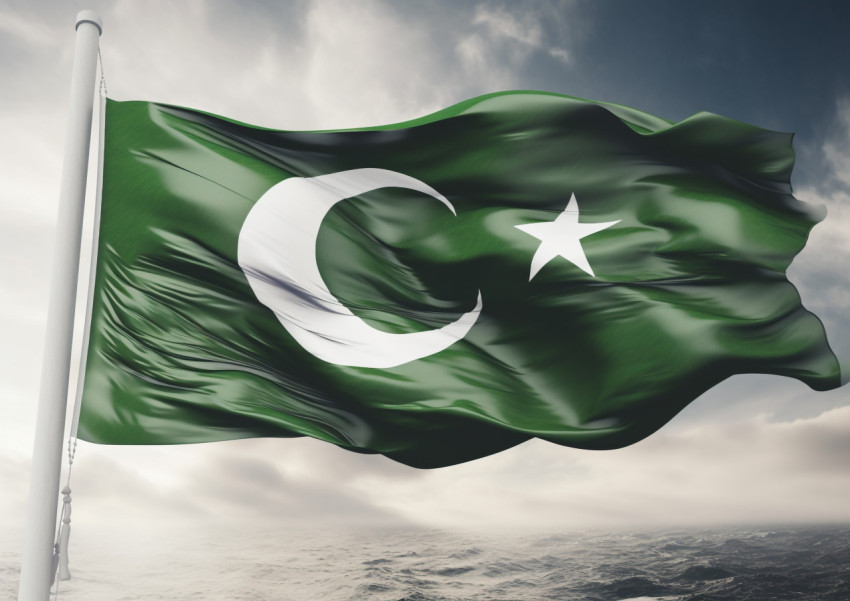 pakistan flag flying in the wind