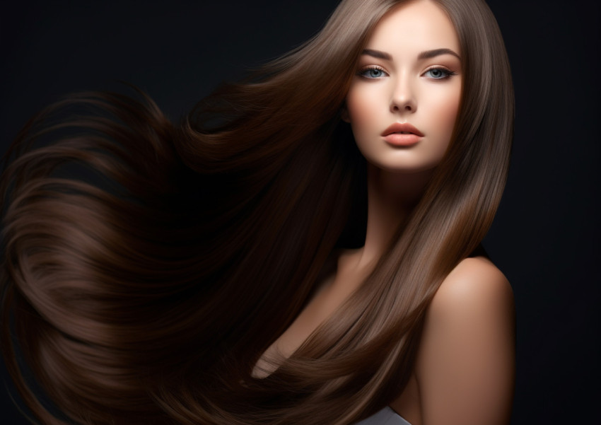 Brunette with Flowing Hair