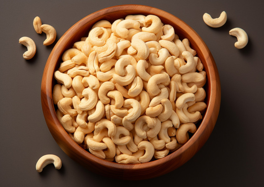 Bowl of Freshly Chopped Cashews