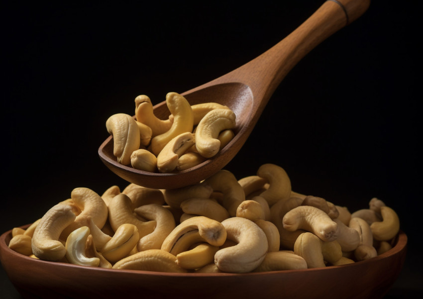 Bowl of Freshly Chopped Cashews