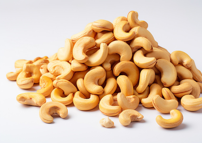 cashews are on a white background