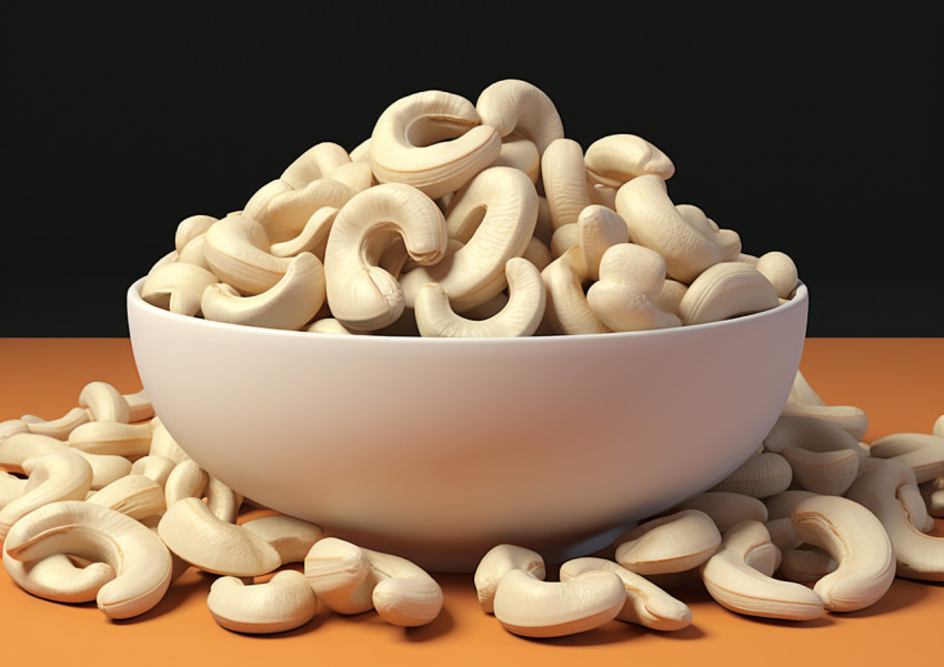 pure cashews in a white bowl