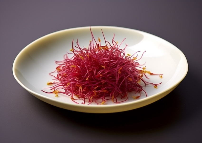 Saffron Seeds in a Small Dish