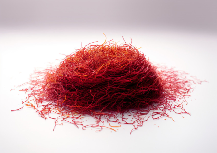 Pile of Saffron Seeds on White