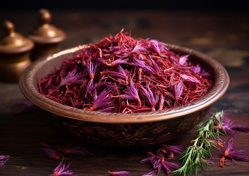 Saffron Crocus Flowers in a Bowl