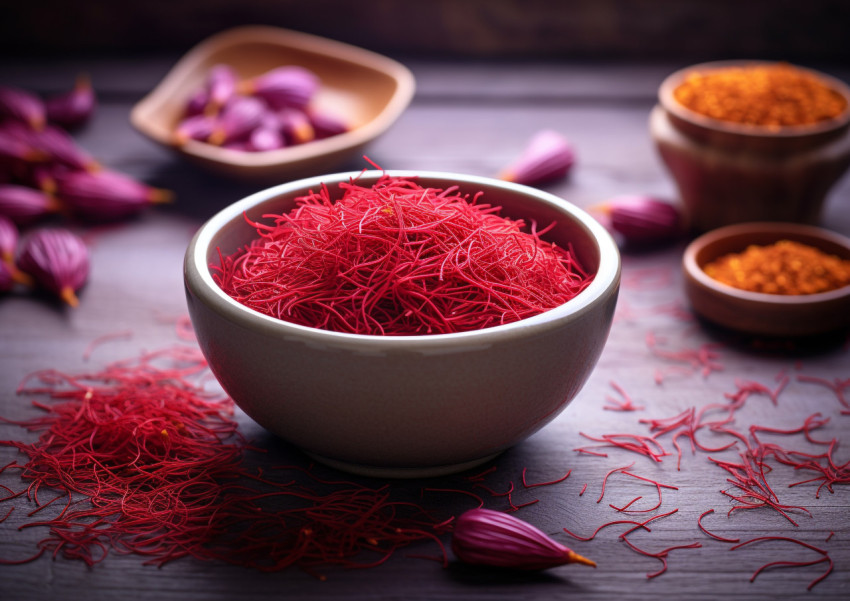 Saffron Rice Cooking in a Pot