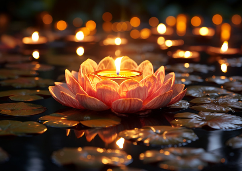 a diya in the shape of a lotus flower