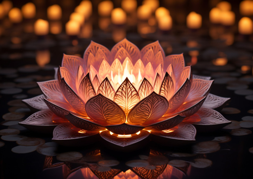 Diya in the Shape of a Lotus Flower