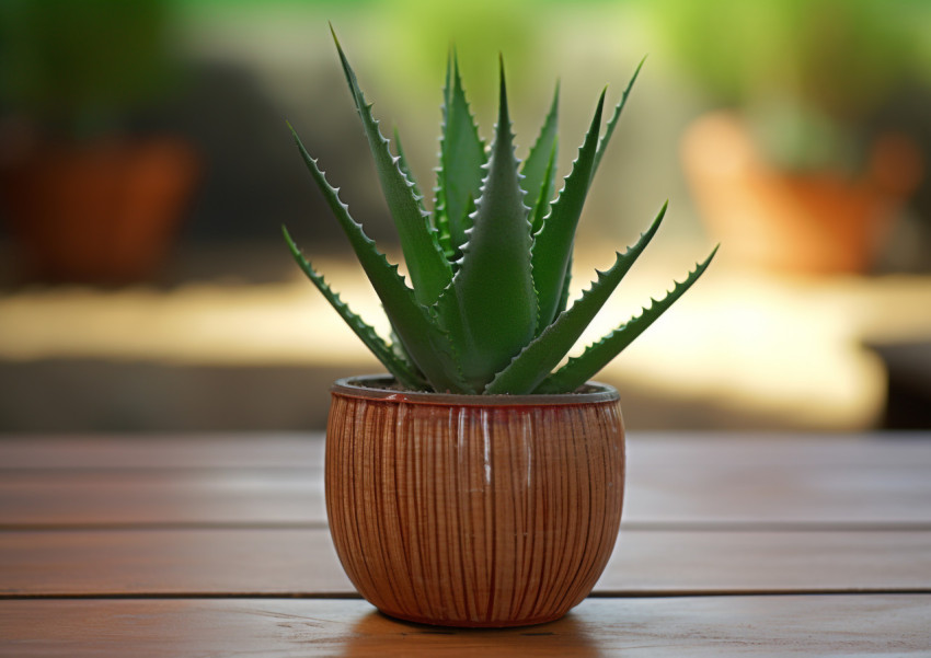 potted aloe vera on a wooden surface potted aloe vera on a wooden surface