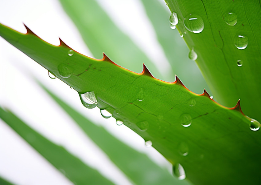 closeup image of aloe vera with green leaves