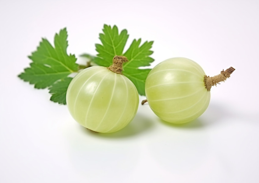 two gooseberry are in the white background