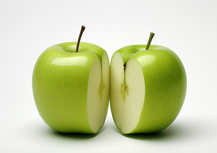 Green Apples Whole and Halved