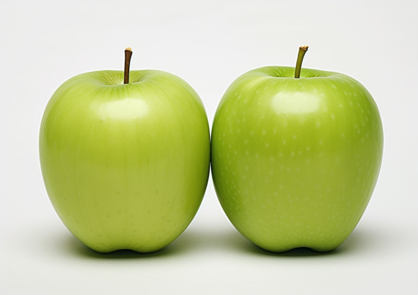 Two Green Apples Side by Side