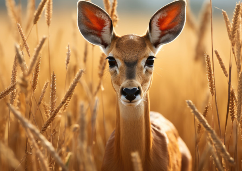 Antelope standing in grassy field