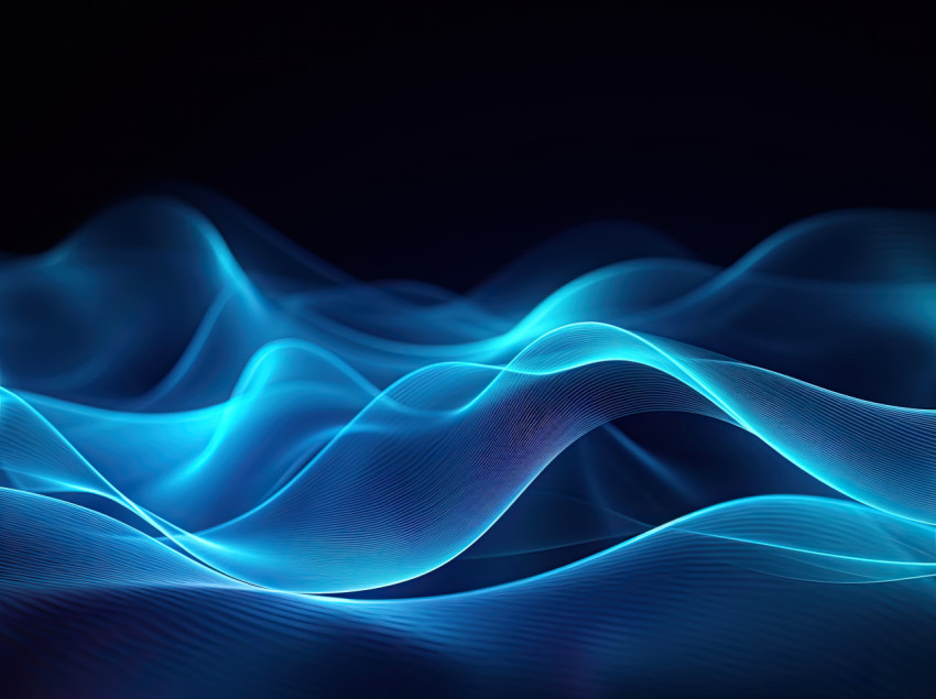 Wave wavy background in blue light