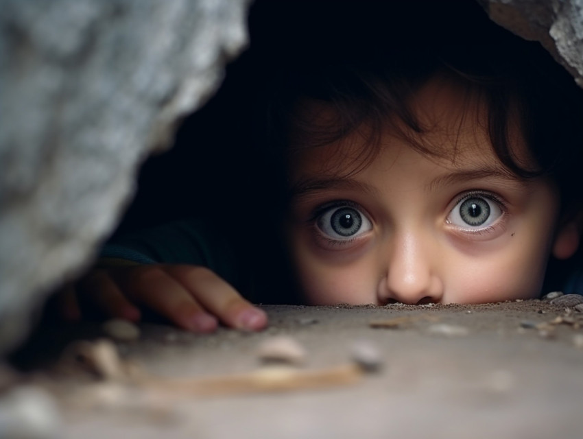 a child is hiding under the bed too scared to come out they can