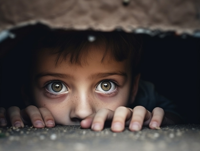 a child is hiding under the bed too scared to come out they can