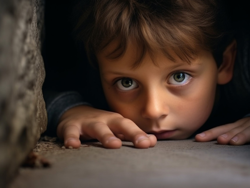 a child is hiding under the bed too scared to come out they can