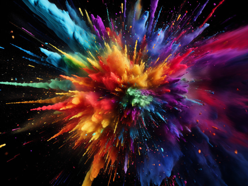 colorful powder exploding in dark background, festivals, cultura