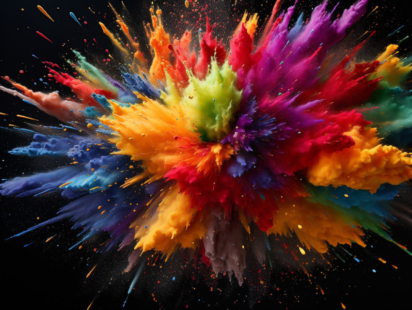 colorful powder exploding in dark background, festivals, cultura