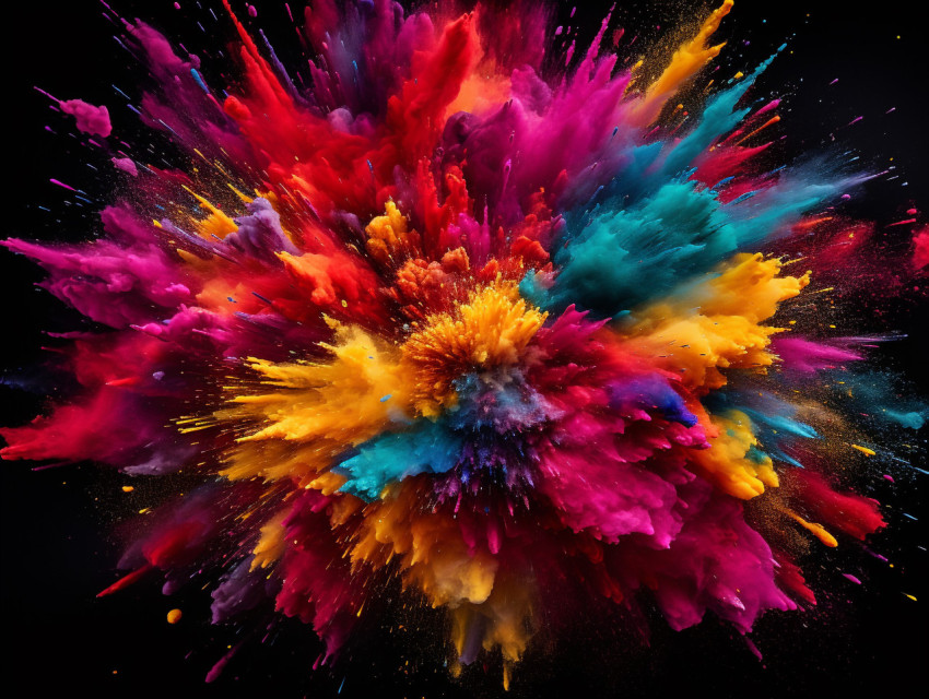 colorful powder exploding in dark background, festivals, cultura