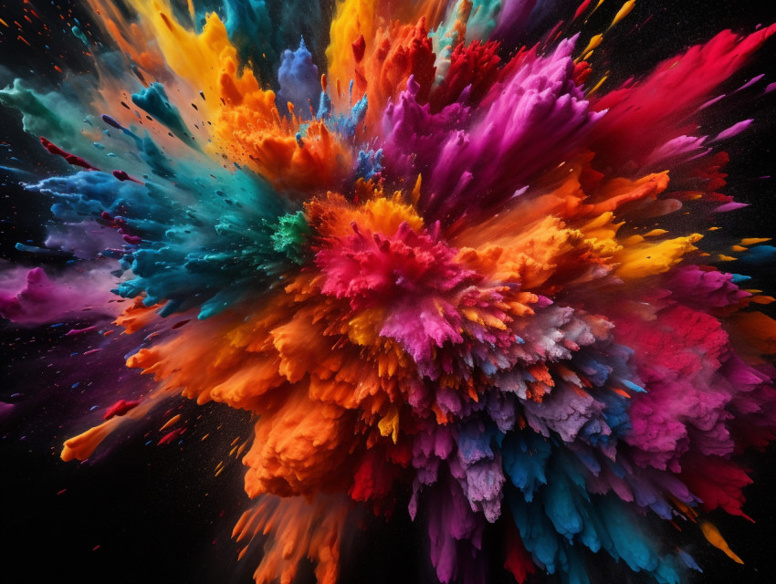 colorful powder exploding in dark background, festivals, cultura