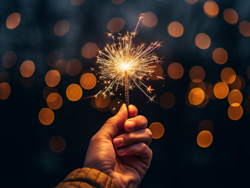 fireworks for new years day image of person holding a sparkler i