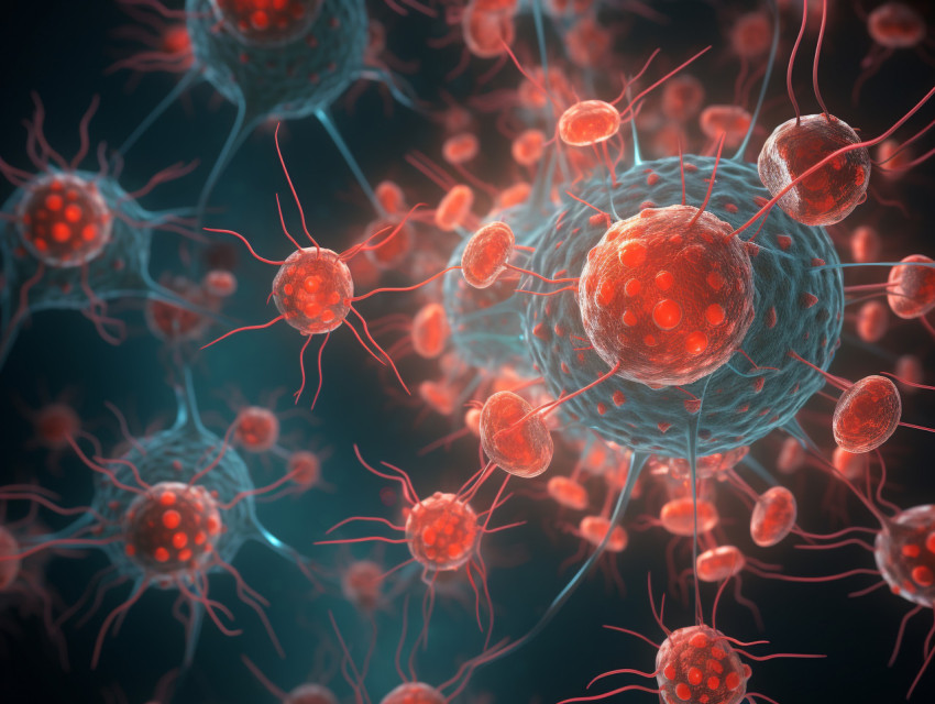 3d medical background with abstract virus cells, Health and Medical stock image