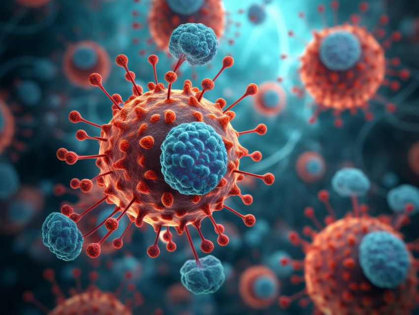 3d medical background with abstract virus cells, Health and Medical stock image