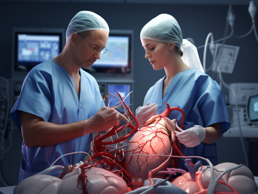 A doctor and nurse in scrubs, Health and Medical stock image