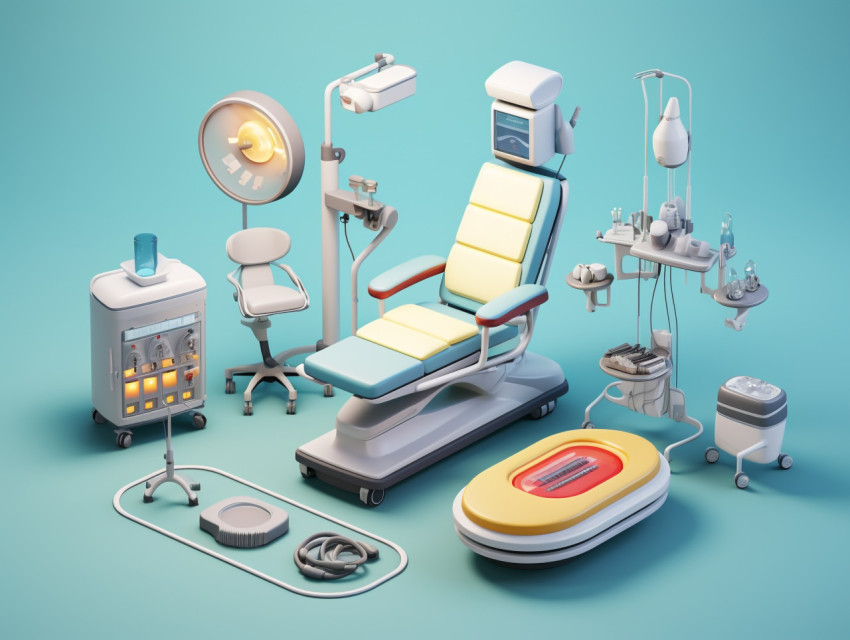 Medical equipment 3d cartoon style, Health and Medical stock image