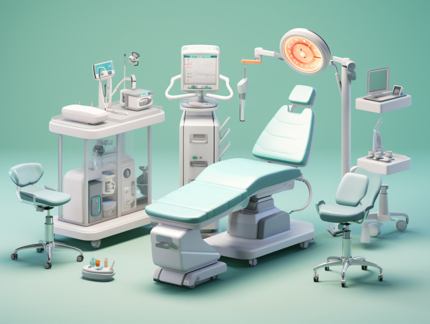 Medical equipment 3d cartoon style, Health and Medical stock image