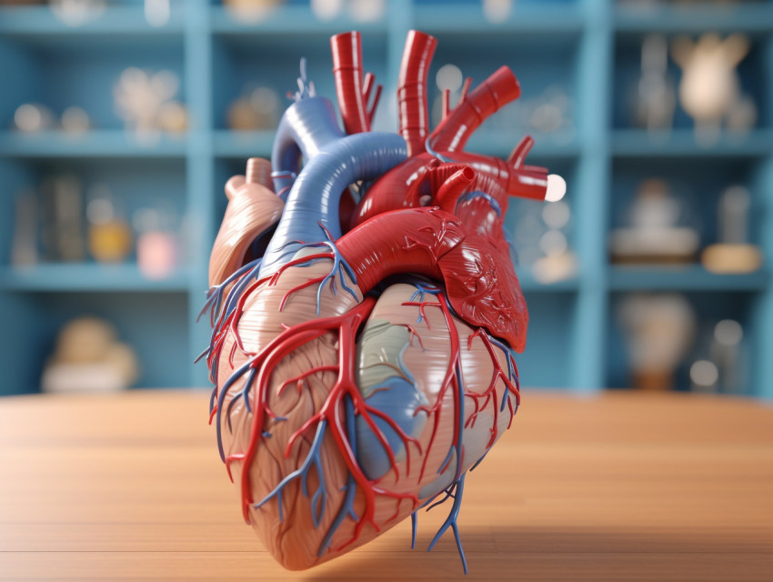 Photo view of anatomic Human heart model for educational purpose