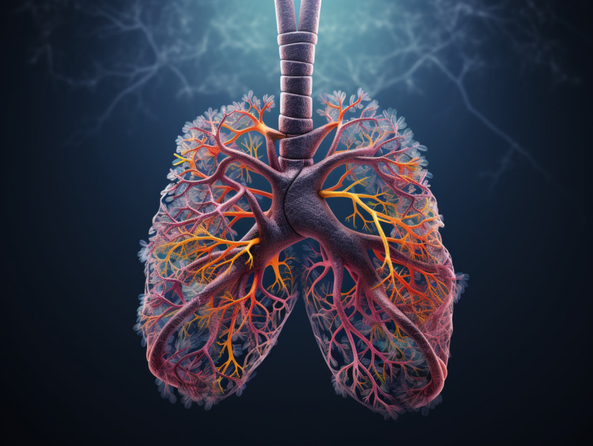 Human lung with smoke mix color, Health and Medical stock image