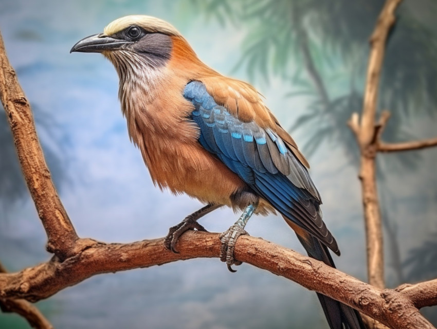 A photo of a Indian roller Coracias benghalensis on the tree branch, royalty-free bird stock image