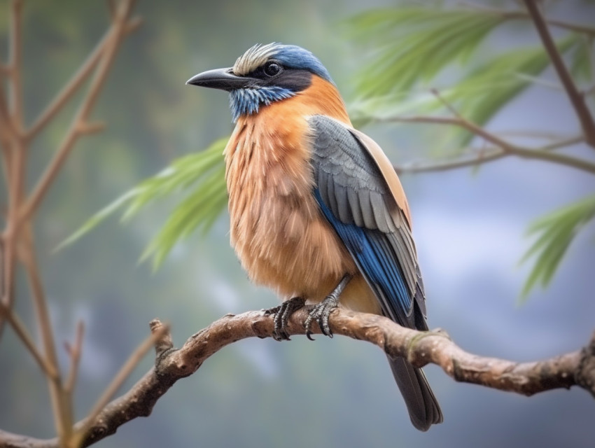A photo of a Indian roller Coracias benghalensis on the tree branch, royalty-free bird stock image