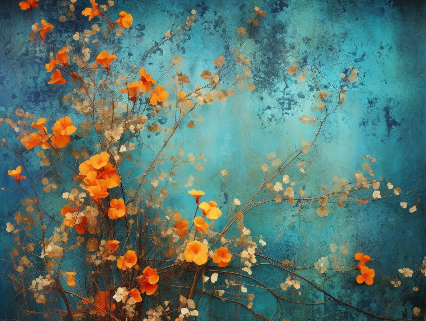 A blue background with flowers on it, free ai prompts and images floral photo backdrops