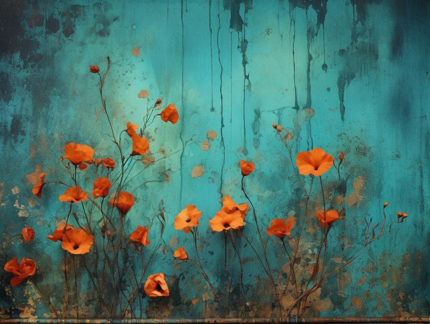 A blue background with flowers on it, free ai prompts and images floral photo backdrops