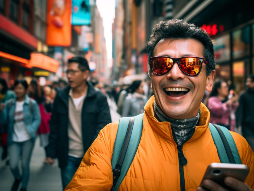 A street photographer in a foreign city