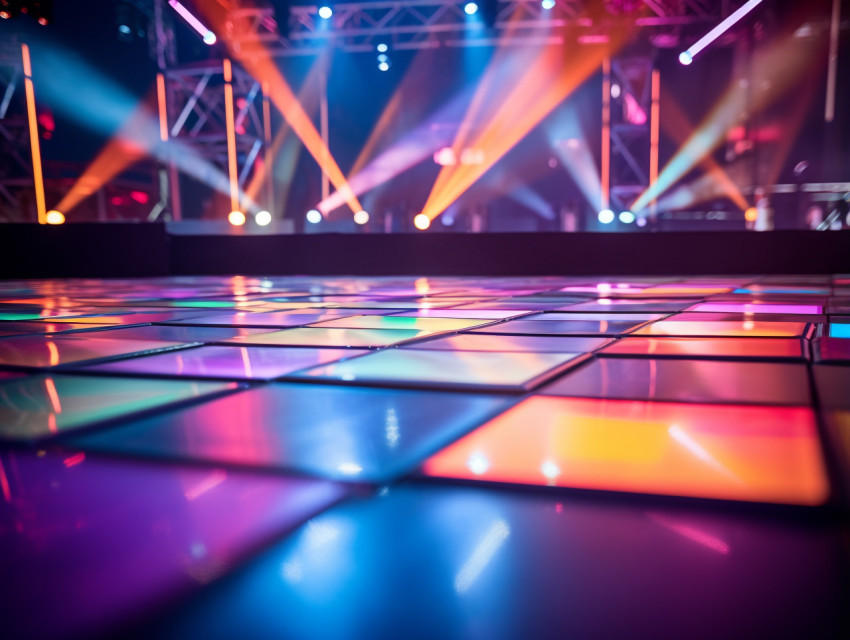 Disco ball on a dance floor