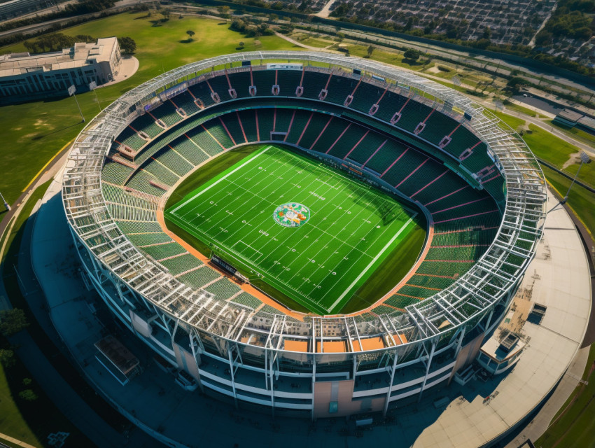 Telephoto Aerial View of Soccer Stadium