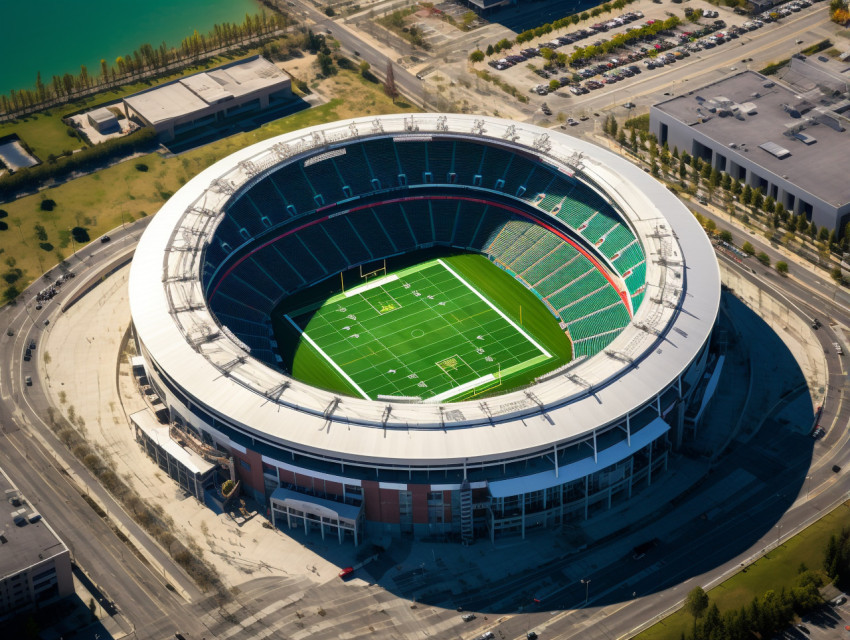 Aerial View of Soccer Stadium