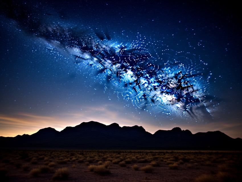 The Milky Way stretches across the night sky