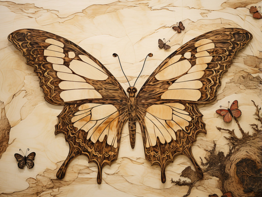 Wood Burning Artwork butterflies