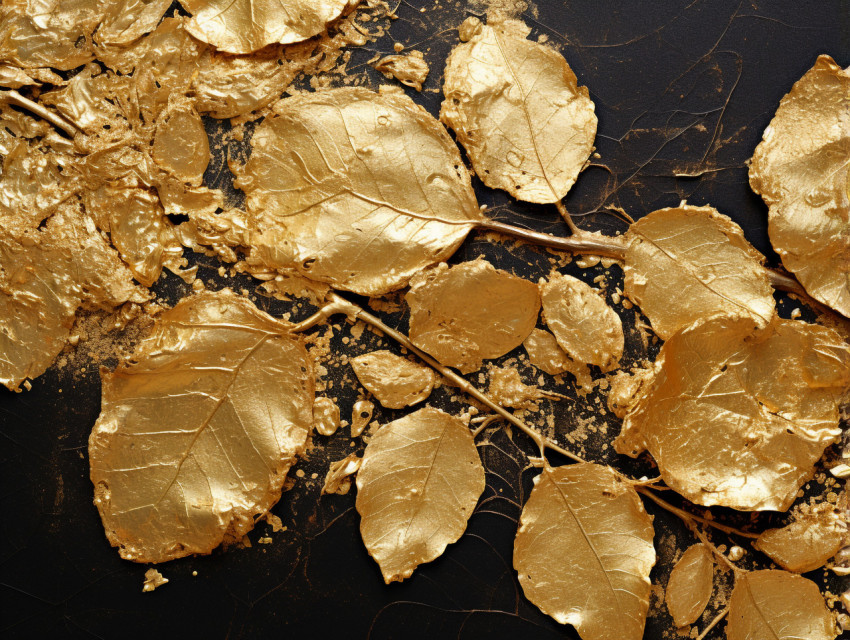 Gold leafing on wood