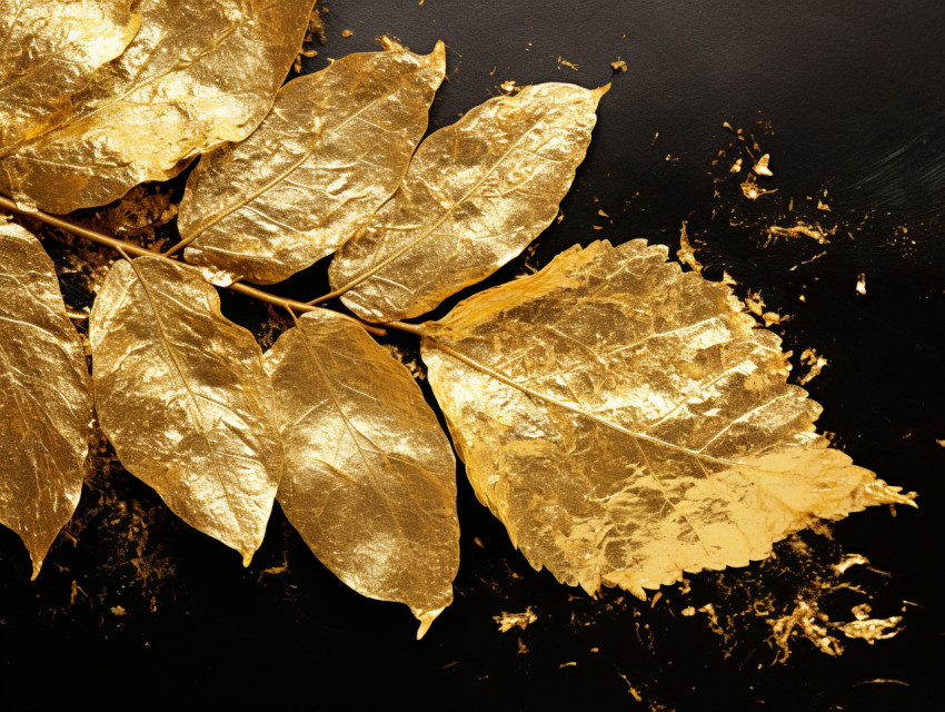 Gold leafing on metal