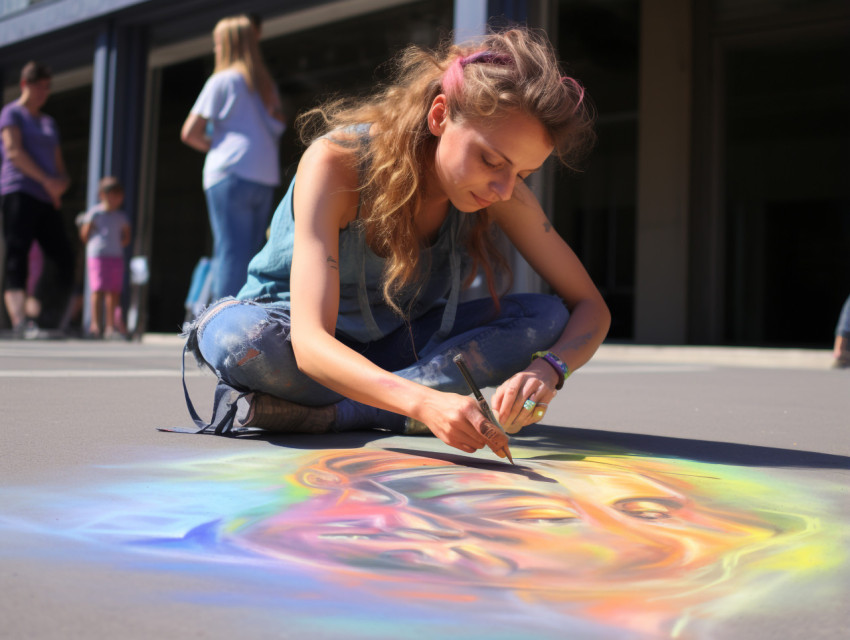 Chalk Drawing of a Person