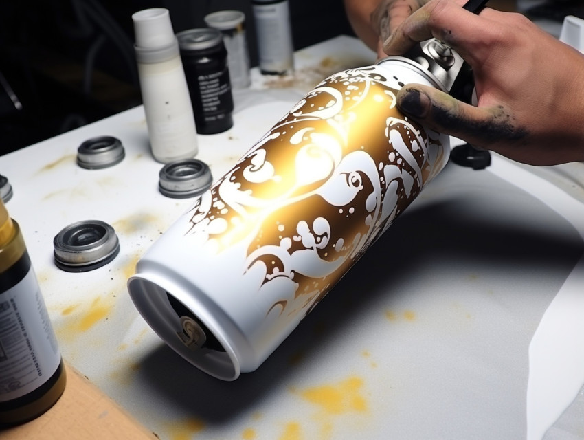 Aerosol Paint Sprayed on Canvas